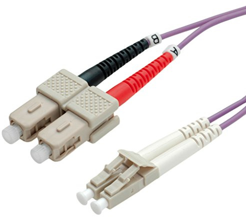 VALUE LWL-Kabel 50/125µm OM4, LC/SC, violett, 1 m