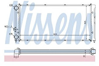 NISSENS Kühler Motorkühlung Kühler Wasserkühler Motorkühler Netzbreite 322mm Netzlänge 628mm Netztiefe 34mm 65236