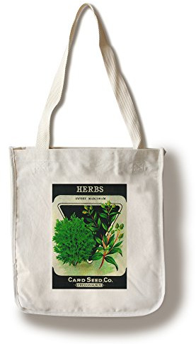 Lantern Press Herbs (Sweet Marjoram) Seed Packet (100% Cotton Canvas Reusable Tote Bag)
