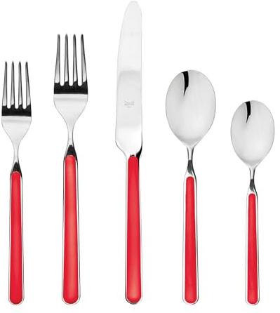 MEPRA Fantasia Flatware Set - 20 Pieces - 18/10 Stainless Steel - Red