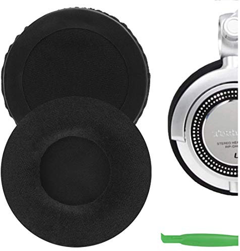 Geekria Comfort Velour Ersatzohrpolster kompatibel mit Technics RP-DH1200 DJ, RP-DH1210, RP-DH1250-S DJ Kopfhörer Ohrpolster, Headset Ohrpolster Ersatzteile (Schwarz)