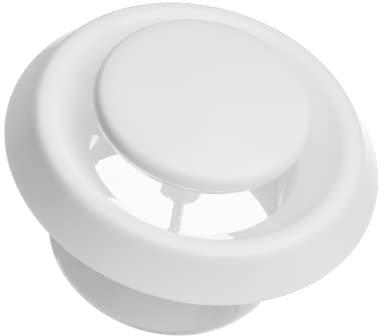 Ø 100mm Difusor Ajustable - Válvula de Extraccion/Suministro de Aire - Rejilla Redonda de Ventilacion - Plástico ABS Blanco