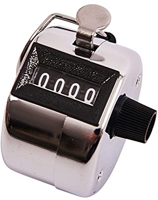 Amtech Hand Tally Counter, 4-Digit Display with Reset Button and Thumb Ring, Ideal for Stocktaking, Event Counting and Crowd Monitoring.