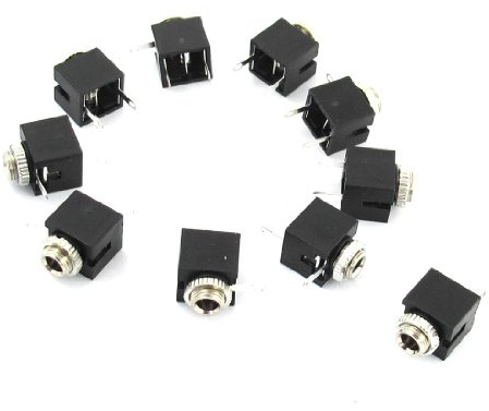 sourcing map Panel PCB Female 3.5mm Headphone Jack Audio Connectors (Pack of 10)