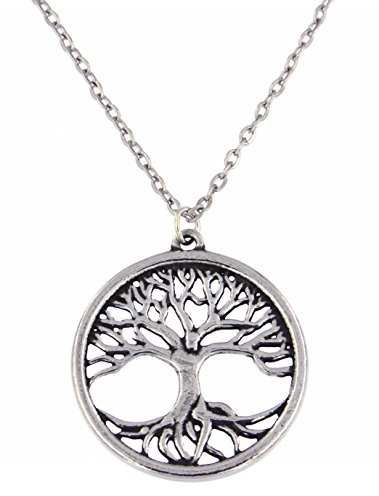St Justin Pendentif « Arbre de Vie » en étain avec chaîne en maille forçat de 45,7 cm (18)