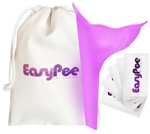 EasyPee Frauenurinal für unterwegs: Das Original Urinal für Frauen - Urinella Stehpinkler mit Fairtrade Bio Beutel (Pinkelhilfe)
