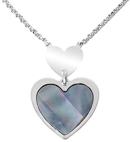 Orphelia Damen-Kette mit Anhänger Fantasie 925 Silber rhodiniert Perlmutt blau 40 cm-ZK-7168