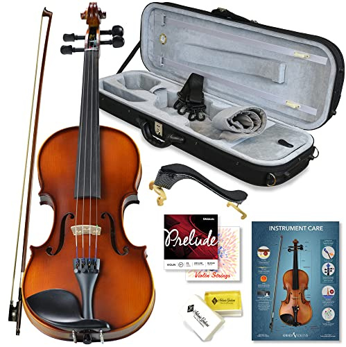 Bunnel Pupil Violin Outfit 4/4 Full Size Clearance By Kennedy Violins - Carrying Case and Accessories Included - Solid Maple Wood and Ebony Fittings RB300