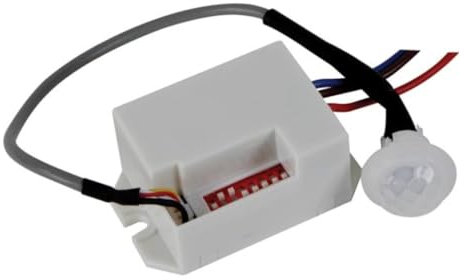 Perel Mini-Bewegungsmelder, PIR, Reichweite 8 m, Erfassungswinkel 100°, IP20, für innen, Unterputzmontage, weiß