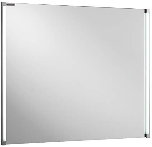 FACKELMANN Spiegel LED-LINE/Wandspiegelelement mit LED-Beleuchtung/Maße (B x H x T): ca. 81 x 67 x 4 cm/hochwertiger Badspiegel/moderner Badezimmerspiegel/Breite 80 cm