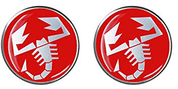Abarth 21539 Stickers Adesivi 3D Scorpione, Rosso, Diam. 21 mm