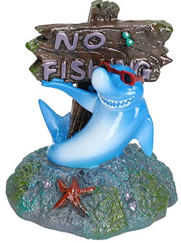 Blue Ribbon Rosewood Aquarium-Schild mit Aufschrift Cool Shark No Fishing