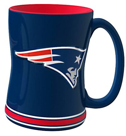 Boelter Brands NFL New England Patriots Sculpted Relief Mug, 14-ounce, Navy Blue