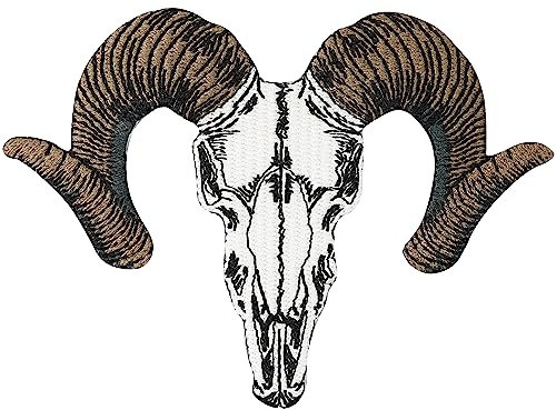 Goat Ziegenkopf Gamskopf Totenkopf Heavymetal Aufnäher Abzeichen Patch Aufbügler