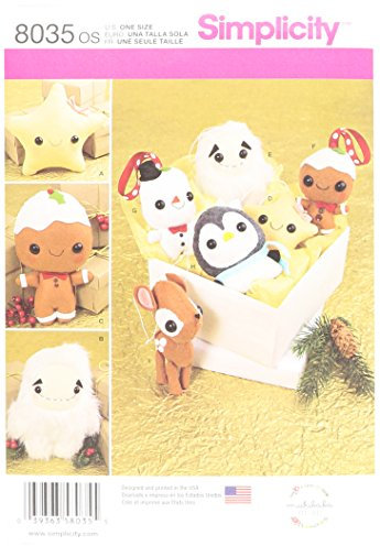Simplicity 8035os Stofftiere und Ornaments Schnittmuster, Papier