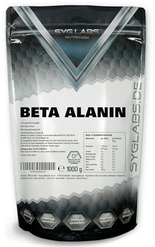 Beta Alanin - 1000g reines Beta Alanine Pulver - vegan und ohne Zusätze