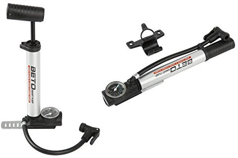 Beto Fahrradpumpe Minipumpe Standpumpe mit Manometer Ministandpumpe für FV AV DV