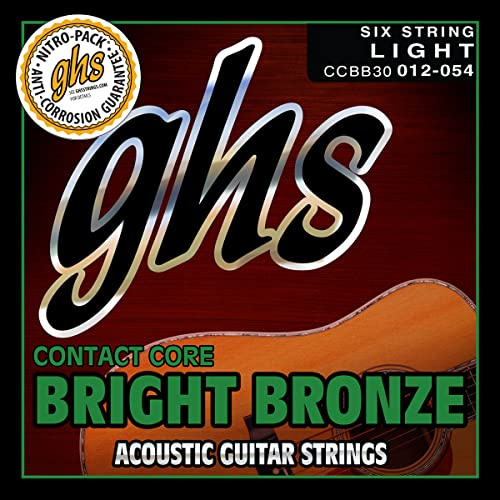 GHS Contact Core Bright Bronze - Acoustic Guitar String Set, Light, .012-.054