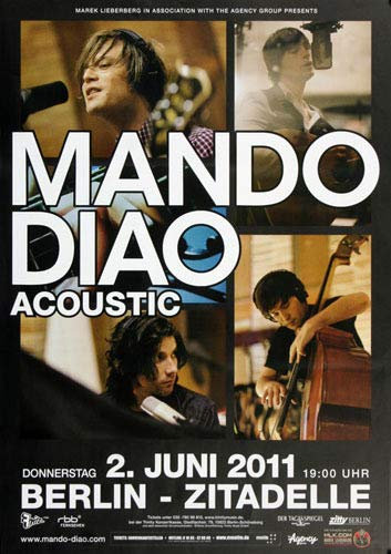 Mando Diao - Acoustic, Berlin 2011 » Konzertplakat/Premium Poster | Live Konzert Veranstaltung | DIN A1 «