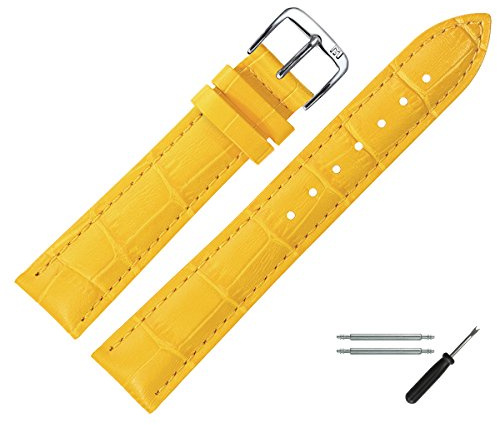 MARBURGER Uhrenarmband 12mm Damen Leder Alligator Prägung - Werkzeug Montage Set 14312