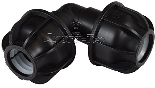 1 Stück PP Fittings Winkel für 20 mm PE-Rohr für Wasserrohr in Garten oder Haus (Winkel, 1, Stück)