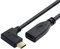 chenyang USB C Verlängerungskabel USB 3.1 Gen 2 10Gbit/s Stecker auf Buchse schnelles Aufladen Datenübertragung 90 Grad abgewinkeltes Verlängerungskabel 0,2m