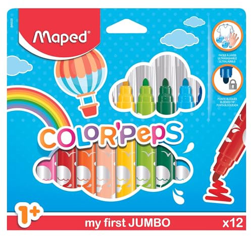 Maped M846020 - Maxi Color Peps Fasermaler 12 Stück Kartonetui