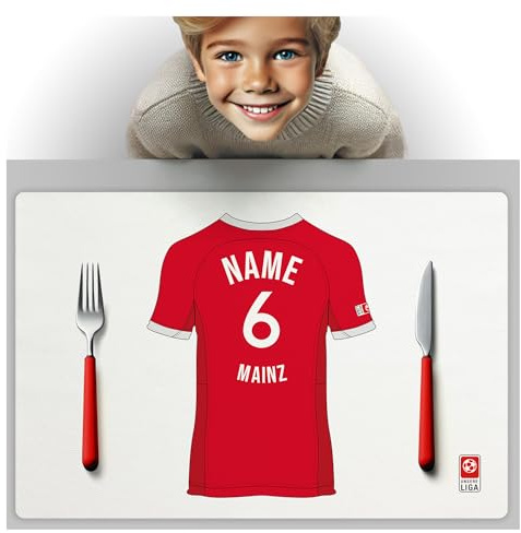 Mainz Fanartikel Tischset PERSONALISIERTES Geschenk, passend für Mainz Fans, Geschenk Jungen, Fussball Männergeschenke Mainz Trikot Geburtstag Weihnachten Platz-Set TS24DEDE