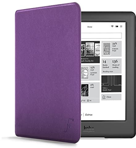 Forefront Cases Étui pour Kobo Glo HD (et Kobo Touch 2.0) (Modèle: 2015) - Mince et Léger, Fonction Automatique Veille/Réveil Intelligente Étui, Coque (Housse) de Protection - Violet