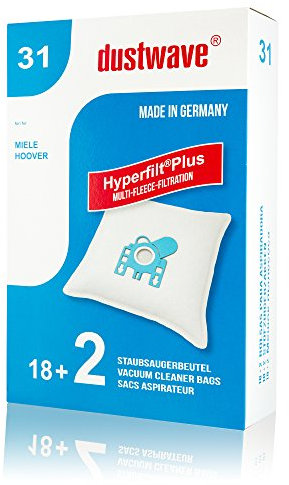 Megapack - 20 Staubsaugerbeutel passend für Miele S4 EcoLine Bodenstaubsauger 1600 W/dustwave® Markenstaubbeutel/Made in Germany