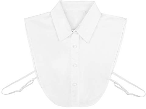 WINOMO Frauen Kragen Abnehmbare Damen Hälfte Shirt Bluse Weiß Krageneinsatz