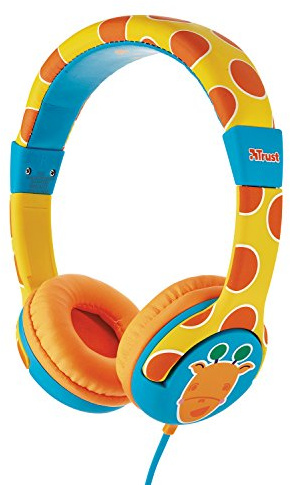 Trust Urban Spila Cuffie per Bambini con Limitazione Volume Massimo, Giraffe