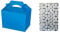 Diamante Crafts 10 Party Boxes Cardboard Lunch Food Loot Treat Box 13 Colours (Blue - 10 Solid Colour) Plus 10 free Paper Treat Bags