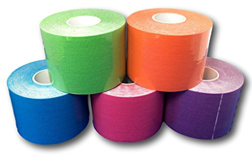 LisaCare Kinesiologie Tapes - Tape Fussball - Knie Tape - Tapes medizinische Klebebänder - Physio Tape - Sport Tape - Kenesiologie tape (Buntes 5er-Set)