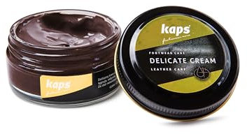 Kaps Crème Délicate – Crème De Cirage Cuir Naturel Et Synthé – Soin Chaussures Professionnel – Soin Intensif Du Cuir Et Nourrissant– Pot Verre 50ml – Plusieurs Couleurs (175 - Cerf)
