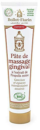 Ballot Flurin - Pâte Massage Gingival - Blanchiment dentaire - Sans fluor - Apaise, assainit et soulage - Propolis noire et blanche bio - Fabriqué en France - Certifié Cosmébio - 75 ml