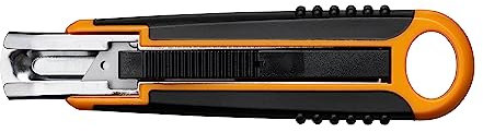 Fiskars Taglierino Safety Cutter, 18 mm, Nero/Arancione, 1004683