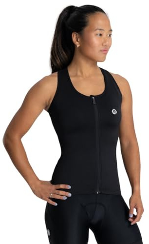 Rogelli Abbey - Rad-Top - Ärmelloses Radtrikot - Damen | 4 Rückentaschen - Silikongriff - Rundhals - Atmungsaktives Material - Langer Reißverschluss - Temperatur 25 - 40 °C