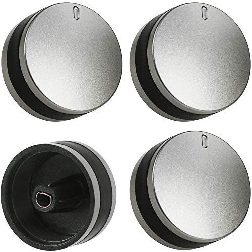 Lamona Genuine Oven Cooker Hob Switch Knobs (Silver / Black, Pack of 4)