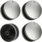 Lamona Genuine Oven Cooker Hob Switch Knobs (Silver / Black, Pack of 4)