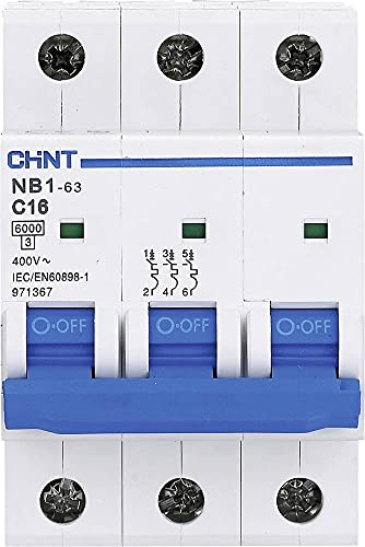 Chint NB1-63BH3P32 Miniatur-Sicherungsschalter, 32 A, 3-polig, B Kurve, 10 kA