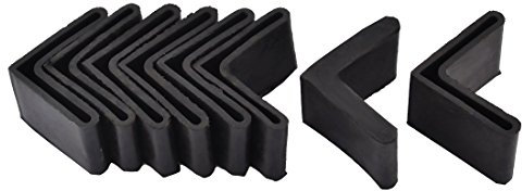 sourcing map 8 STK Gummi L-förmigen Winkel Bügeleisen Bein Fuß Abdeckung Endkappe Protektor Schwarz DE de