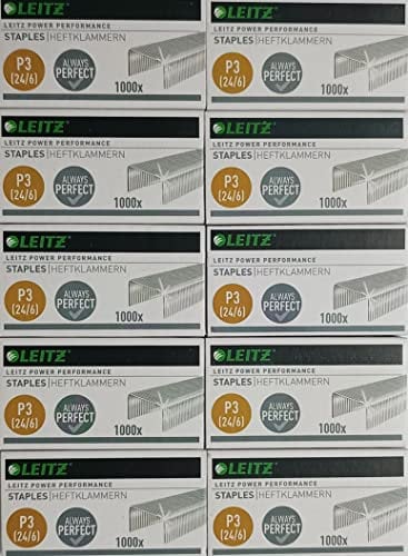 Leitz Leitz Heftklammern 24/6 mm, 1000 Stück, verzinkt, 55700000, 24/6, 10er Pack