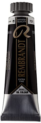 Rembrandt Oil Colour Tube - Ivory Noir 701 - Extra-Fine Quality 15 ml - High Lightfastness - Artist-Grade Consistency - Made in Netherlands