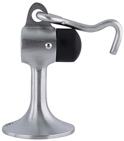 CRL Aluminum Floor Mounted Heavy Duty Door Stop with Hook and Holder