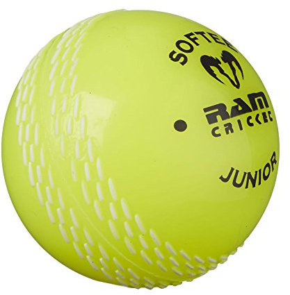 Ram Cricket Softee - Coaching Cricket Balls – Box of 6 – Embossed Seams – Soft Plastic Outer with Mid Pressure Firm Bounce – Perfect Entry Level Training Ball – Indoor & Outdoor Use - Junior