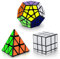 Sibontier Zauberwürfel Speedcube Set Pyraminx + Megaminx + Spiegelblöcke, Speed Magic Puzzle Cube PVC Aufkleber für Kinder und Erwachsene, Mehrfarbig, 3 Pack