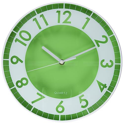 BUVU ZH09793D Reloj de Pared, Verde, 30 x 30 x 5 cm