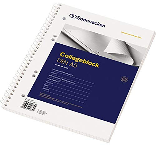 Soennecken Collegeblock 2365 DIN A5 gelocht kariert 80Blatt