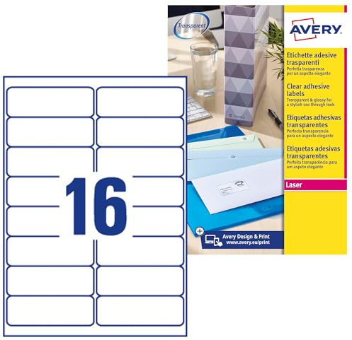 Avery - L7562-25 - ETICHETTE PER INDIRIZZI 99 1X33 9 - ETICHETTE X FOGLIO N 16 (25FF.) LASER (CONF.D
